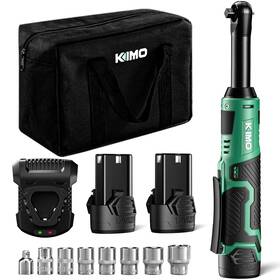 3302l K I M O. Kimo 3/8 Inch Extended Electric Ratchet Wrench Set 40 Ft-lbs 400 Rpm 12v Cordles