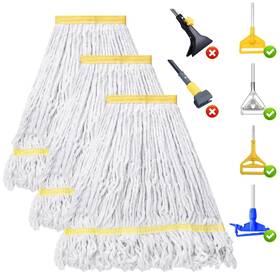 Kefanta 975406482894 3 Pack Heavy Duty Commercial Mop Head Replacement Looped End String C