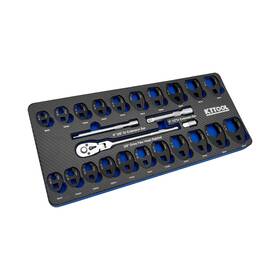 Kt1329b Kttool 25pcs Crows Foot Wrench Set 1/2 Inch And 3/8 Drive Flare Nut Crowfoot ... Fas