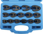 Ye-0146 Kuntec 15 Piece Crowfoot Flare Nut Wrench Set Metric Tool Kit For 3/8inch