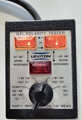 6185 Leviton Levition Gfi Polarity Tester No. Tested Works Great