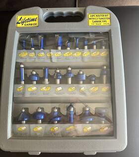 90298 Lifetime Carbide 23 Pc Router Bit C3 Tungsten Tip Set 1/2 Inch Shank
