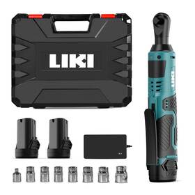 Liki-3302 Liki 714855081090 Cordless Ratchet Wrench 3/8 Inch 12v - Electric Socket Set With 8 Soc