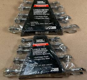 191-426 Master Mechanic Nos -2 5 Piece Sae Metric Combination Wrench Sets- Made In Usa