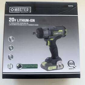 Tv-103714 Master Mechanic Cordless Impact Wrench 20v Kit With Brushless Motor Grey