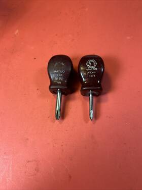 Sdm81p1 Matco Sdm81p2 Tools - Lot Of 2 Stubby Phillips Tip Screwdrivers And