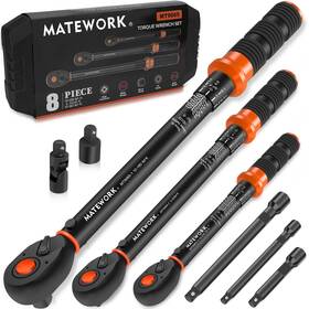 Mt9065-matework-us Matework Upgraded Torque Wrench Set 8pcs 1/4 3/8 1/2 Inch Drive Click