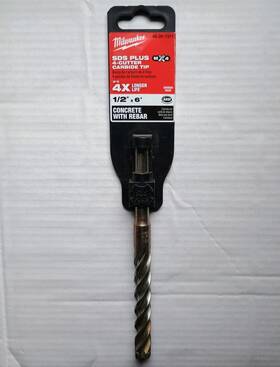 48-20-7371 Milwaukee Sds Plus 4-cutter Solid Carbide 1/2 Inch X6 Concrete Rebar -