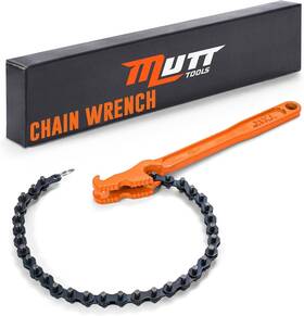 Th101-104 Mutt Tools Chain Wrench Crescent Heavy Duty Fits 1-1/2 Inch To 6 Pipes And Filters