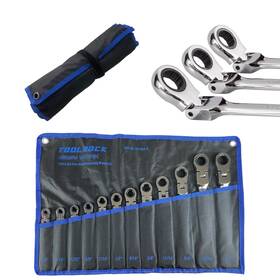 Nb1204-b Ningbro 12pcs Sae Flex-head Ratcheting Wrench Set 1/4 Inch To 7/8 Ratchet Combination W