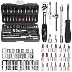W-46pc Okumoe S&w-46pc Socket Set 46pcs 1/4 Inch Wrench Ratchet Wrenches With S2... Fast Ship