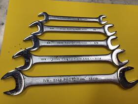 3021-3026-3030-3035-3040 Proto Professional 5 Piece Usa Open End Wrench Set