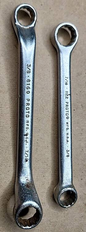 8160-1122 Proto Wrenchs 8160/1122 - 7/16 Inch And 3/8 Box End Offset Shortys 5.25