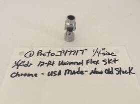J4771t Proto J4771 Size 1/4 Inch Chrome 12-pt Universal Dr Flex Socket-new/old-free Sh