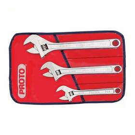 J795a Proto 3-piece Satin Finish Extra-wide Jaw Adjustable Wrench Set