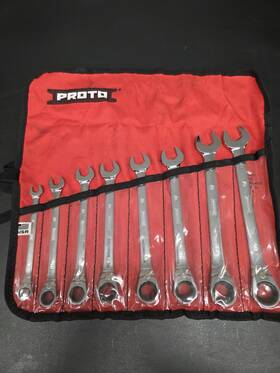 Proto Jscv-8m Jscvm 8 Piece Metric Reverse Combination Ratcheting Spline Wrench Set