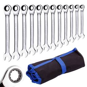 Qnkaa 710667237779 Ratchet Spanner Set Combination Wrench 12 Piece Metric Sizes From 8mm To 19mm