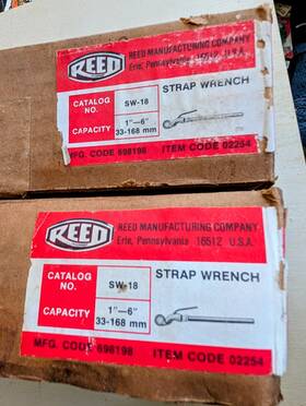 Sw-18 Reed Mfg Sw18 Strap Wrench 1 Inch 6 Capacity 33 168mm Pipe Tool Nos Usa