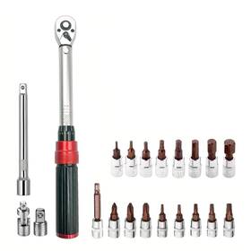 Reliablesling Torquewrench02 21-piece 1/4 Inch Drive Click Torque Wrench Set 2-24 N.m Metric 72-tooth Du