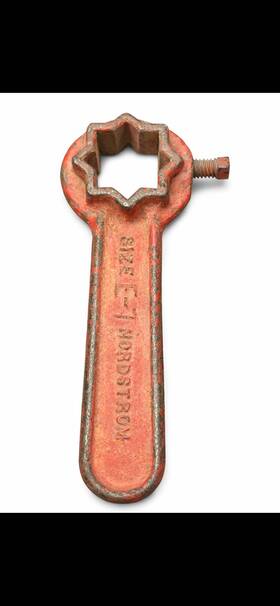 G8885 Rockwell Nordstrom Vintage E-7 Valve Wrench Industrial Steel Usa Tool