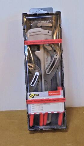 1000002189 Rothenberger 3 Piece Plier Set 14 Inch Pipe Wrench 2 Water Pump Pliers