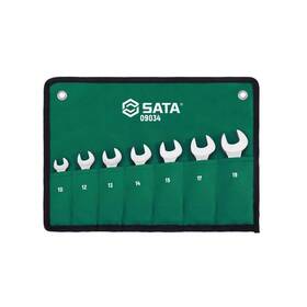St09034 Sata 7 Piece Metric Full Polish Stubby Ratcheting Wrench Set -