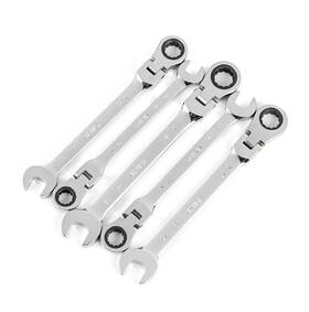St09082sj Sata 5-piece 12 Pt. Flex-head Ratcheting Wrench Set Metric -