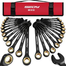 81131 Sedy Premium 24-piece Ratcheting Wrench Set Sae And Metric Combination Wrenches 8R