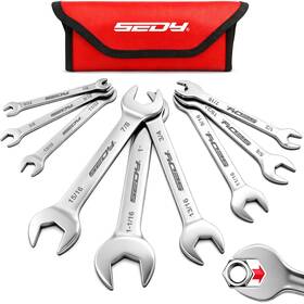 81173 Sedy 9-piece Super Thin Open-end Wrench Set Sae 1/4 Inch -1-1/16
