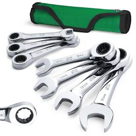 Sk 025141113587 Stubby Ratcheting Wrench Set Combination 7-piece Metric 72-