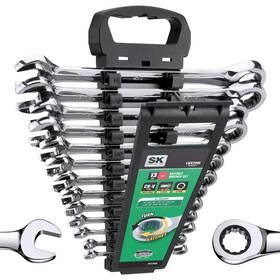 Sk 025141118513 Ratcheting Wrench Set Combination 13-piece Sae 1/4 Inch To 1 7