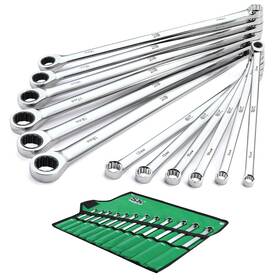 Sk 025141118827 Extra Long Ratcheting Wrench Set Double Box End 12-piece Met