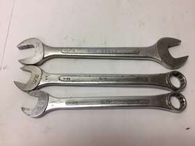 O-3032 Sk C-24 C-26 Lot Of 3 S-k Tools Combination Double Open Wrenches 3/4 13/16 15/16 X 1 Inch