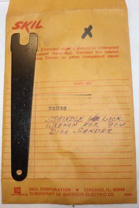 72033 Skil Spindle Lock Wrench For 914 Disc Sander Nos