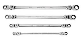Qtp023255 Snap-on Xfr704 4 Pc 12-point Fractional Flank Drive Double Flex Ratc