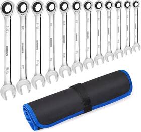 B0dpqkvggk Sorako Ratcheting Combination Wrench Industrial Grade Cr-v Steel Gear B-12pcs Set