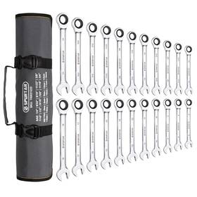 Trw31222 Spurtar 22 Pieces Ratcheting Wrench Set 1/4ftft-3/4ftft And 6-18mm Combination Ratc