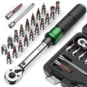Bs-21 Ss Shovan Torque Wrench 1/4 Inch Drive Click 2-24 Nm 21 Pcs Dual-direction 72 Teeth Ra