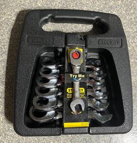85-225 Stanley 7pc Metric High Access Ratcheting Wrench Set 10 12 13 14 15 16 18mm