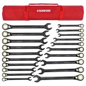 653829 Starwork True Mechanic 20 Pc. 120t Reversible Ratcheting Combination Wrench Set L