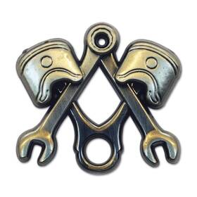 Tme-jwl-l-00098 The Masonic Exchange Wrench Piston Square And Compass Lapel Pin - Antique Silver 1ftft Wide
