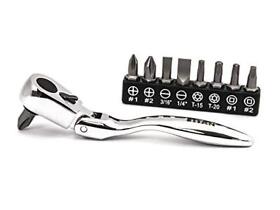 Sns-192-b00sq4fn1i Titan 11212 4-1/8-inch Flex-head Offset Micro Ratcheting Bit Driver And Set