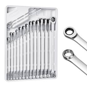 Ta01120001 Toolant 16pcs Extra Long Ratcheting Wrench Set Offset Head Double Box-end Ra