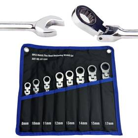 Ot1599 Tr Toolrock 8pcs Flex-head Ratcheting Wrench Set Metric Ratchet Combination