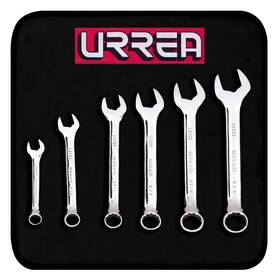 Urrea Professional Tools 660731601831 Sae Full Polish 12 Point Short Combination Wrench Set 6 Pieces