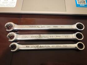 23314-7 Utica Loc-rite 9/16 Inch 1/2 7/16 Flare Line Boxed Combination Wrench Usa