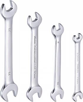 21110600 Uxcell Double Open-end Wrench Set 5.5-14mm Metric Cr-v Chrome Polished