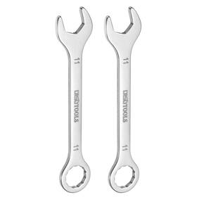 Uxcell 679209171684 2pcs Thin Combination Wrench 11mm With 6-point Ended And 15 Angled Open End