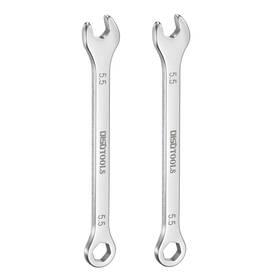Uxcell 683867906366 2pcs Thin Combination Wrench 5.5mm With 6-point Ended 15 Angled Open End