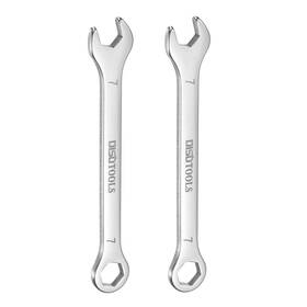 Uxcell 683867906403 2pcs Thin Combination Wrench 7mm With 6-point Ended And 15 Angled Open End